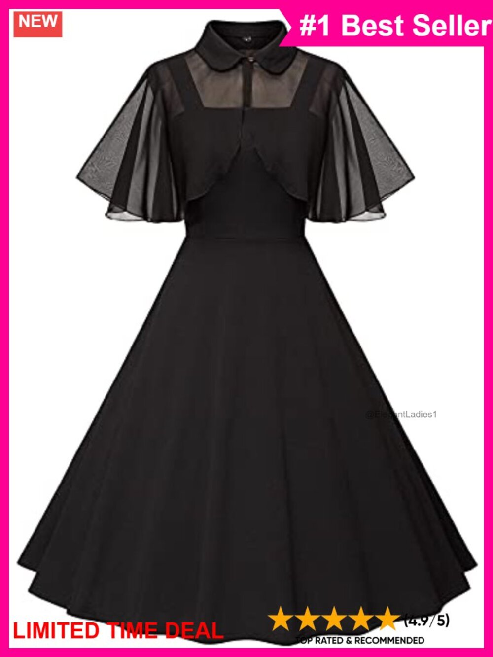 Vintage 1950s Swing Cocktail Dress with Pockets & Chiffon Shawl